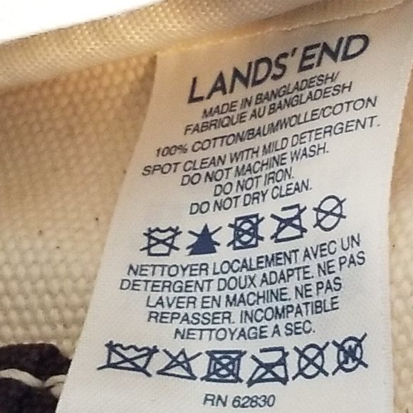 Lands' End wristlet wallet change purse Cream Navy - Picture 7 of 8